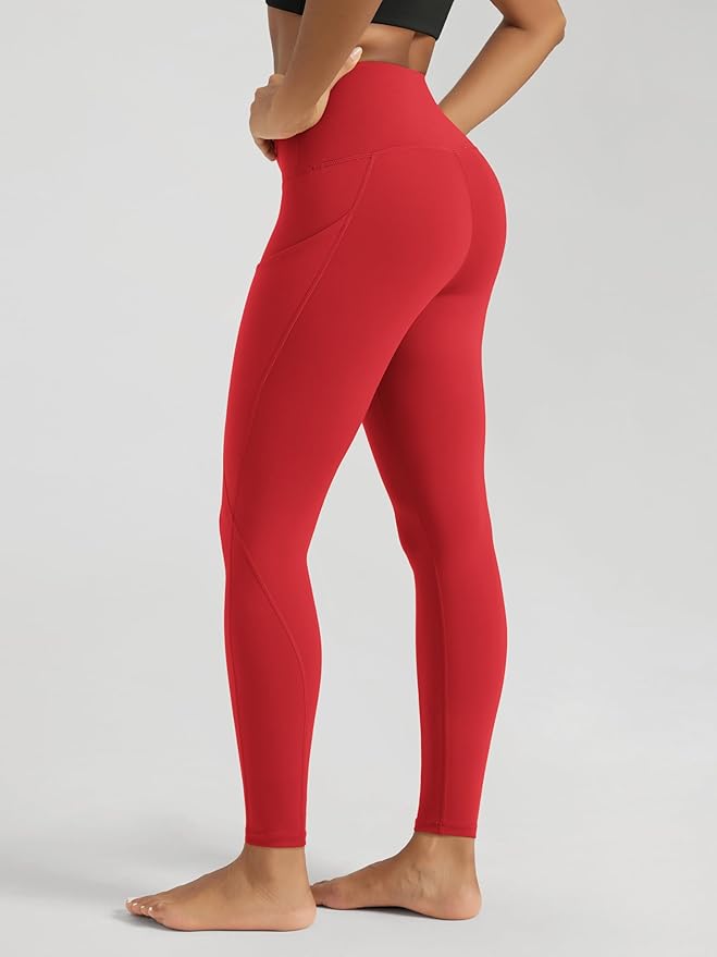 ODODOS Women's High Waisted Yoga Leggings with Pockets, Tummy Control Non See Through Workout Athletic Running Yoga Pants