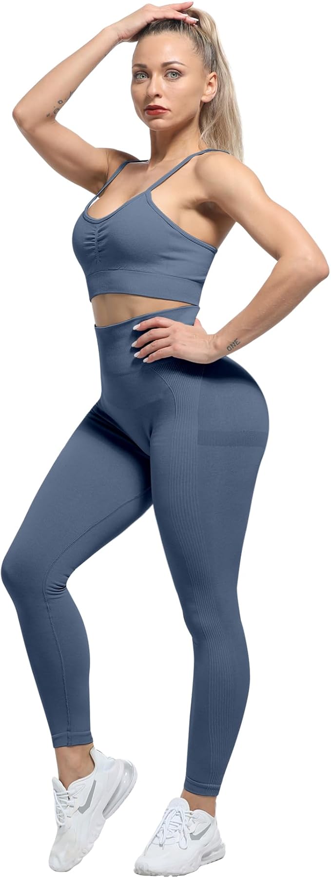 CHRLEISURE Workout Leggings Sets for Women, Gym Scrunch Butt Butt Lifting Seamless Leggings 3 Piece