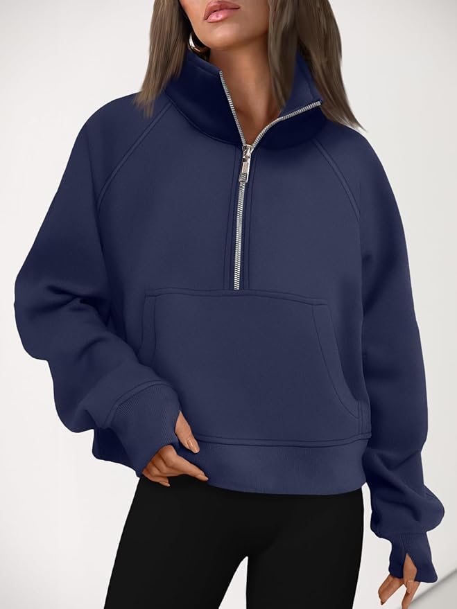 AUTOMET Womens Sweatshirts Half Zip Cropped Pullover Fleece Quarter Zipper Hoodies 2026 Fall Fashion Outfits Clothes