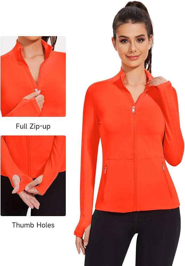 VUTRU Women's Workout Yoga Jacket Full Zip Running Athletic Track Jacket