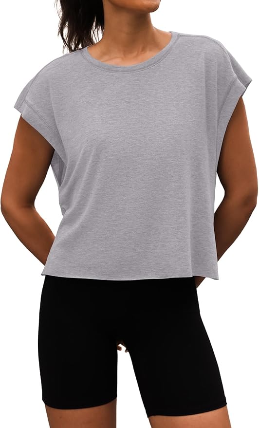 Women Open Back Workout Shirts Short Sleeve Tops Casual Yoga Y2k Athletic Gym Running Crop Tees