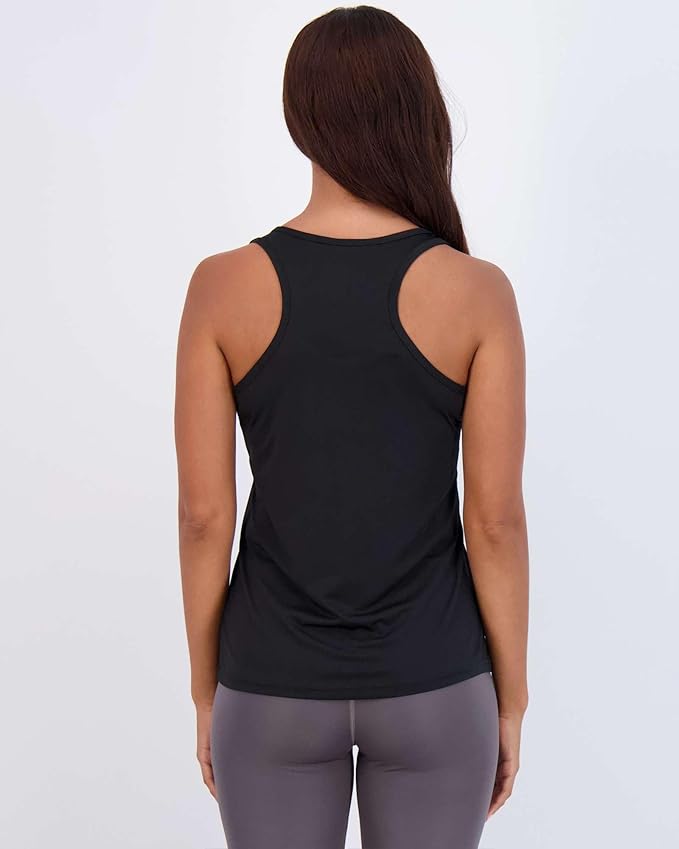 Real Essentials 5 Pack: Women's Racerback Tank Top Dry-Fit Athletic Performance Yoga Activewear (Available in Plus Size)