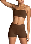 IMEKIS Women's Workout Sets 2 Piece Yoga Outfit High Waisted Biker Shorts Leggings Sports Bra Gym Fitness Clothes Tracksuit