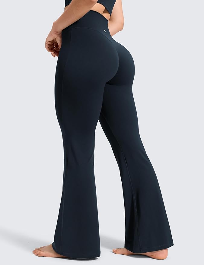 CRZ YOGA Softretch No Front Seam Flare Leggings 29"/31''/33" - High Waist Womens Yoga Pants Lounge Buttery Soft Comfy Casual