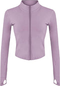 Lviefent Womens Lightweight Full Zip Running Track Jacket Workout Slim Fit Yoga Sportwear with Thumb Holes