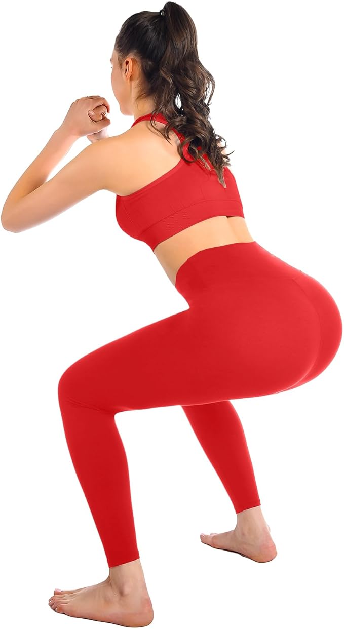 Leafigure High Waisted Leggings for Women- Soft No See-Through Yoga Pants for Gym Workout Running