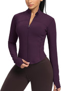 GYM RAINBOW Womens Zip Up Workout Jakcets Lightweight Slim Fit Running Athletic Jackets with Thumb Holes