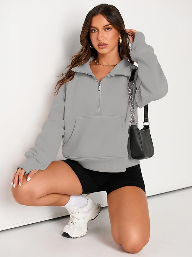 AUTOMET Womens Sweatshirts Half Zip Cropped Pullover Fleece Quarter Zipper Hoodies 2026 Fall Fashion Outfits Clothes