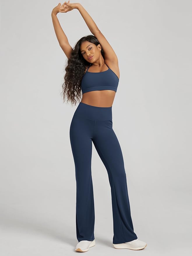 ODODOS Women's Powerful Tummy Control Flared Yoga Pants 2.0 High Waist Workout Bootcut Leggings with Inner Pocket- 29" / 31"