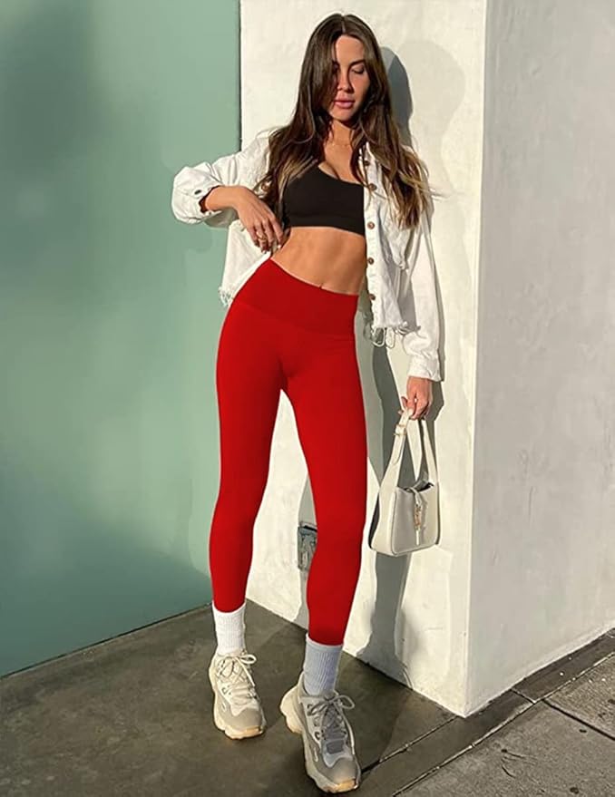 FULLSOFT Buttery Soft Leggings for Women - High Waisted Tummy Control No See Through Workout Yoga Cycling Tights Pants