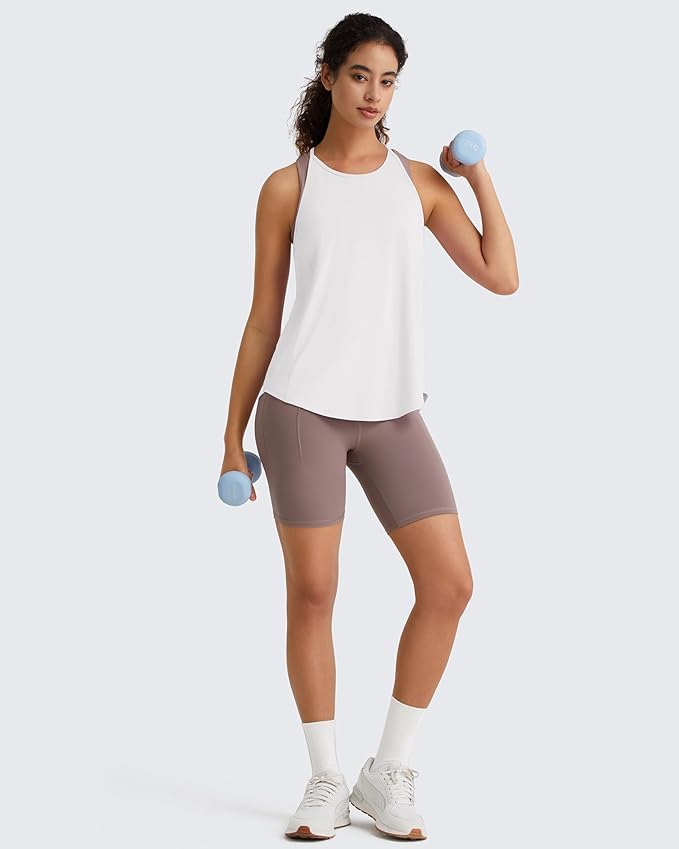 G4Free Workout Athletic Tank Tops for Women Racerback Lightweight Gym Pilates Y-Back Loose Fit Running Tanks Top