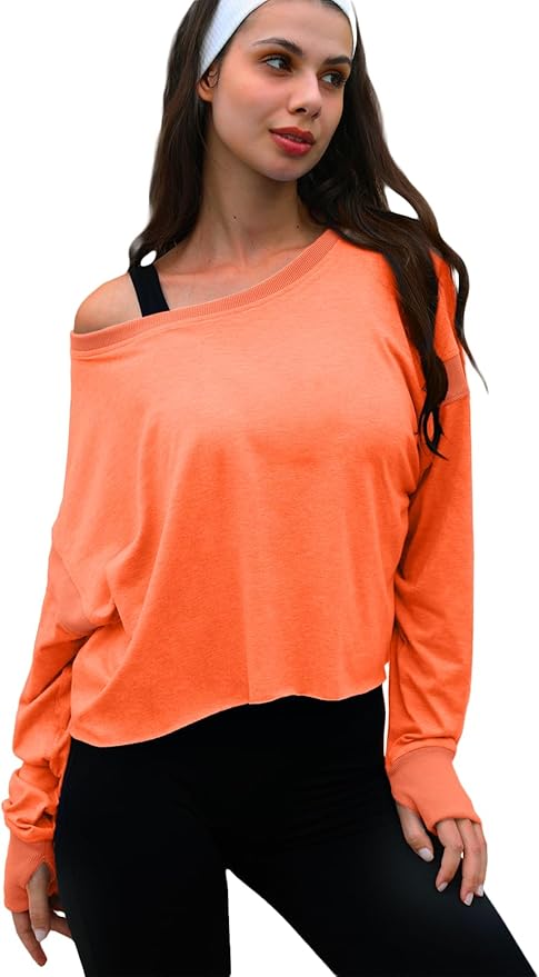 UNIANKIYA Open Back Workout Tops for Women Long Sleeve Cropped Athletic Clothes Gym Running Yoga Low Impact Sports T Shirts
