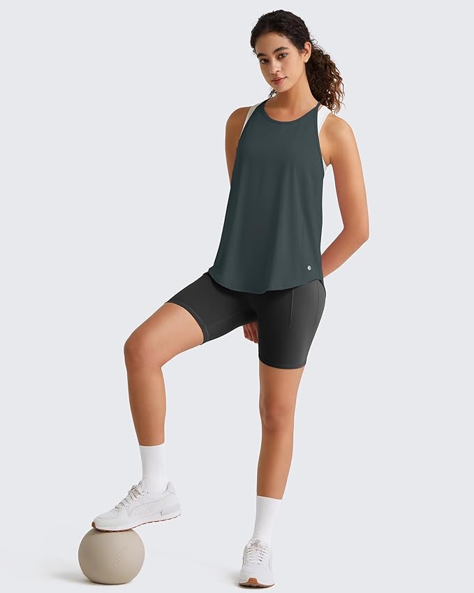 G4Free Workout Athletic Tank Tops for Women Racerback Lightweight Gym Pilates Y-Back Loose Fit Running Tanks Top