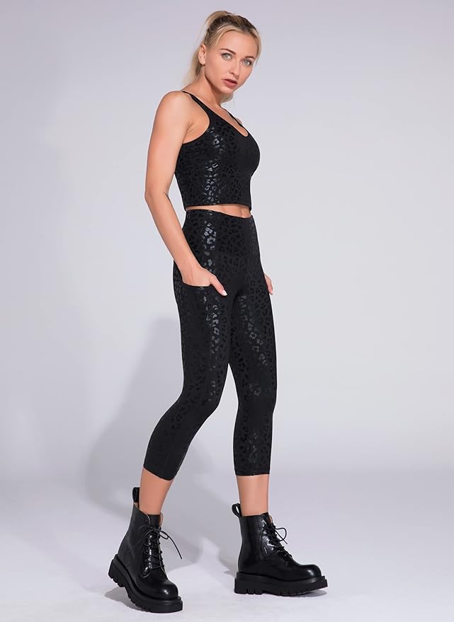 Dragon Fit High Waist Yoga Leggings with 3 Pockets,Tummy Control Workout Running 4 Way Stretch Yoga Pants