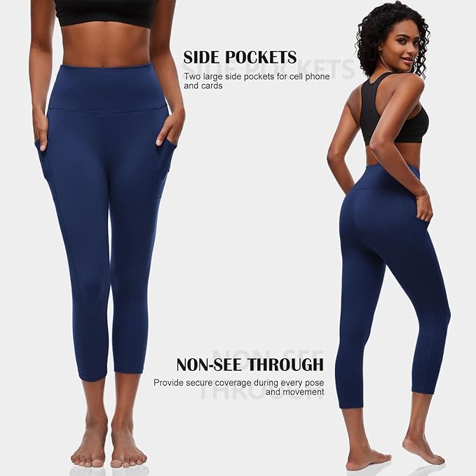 FULLSOFT Buttery Soft Leggings for Women - High Waisted Tummy Control No See Through Workout Yoga Cycling Tights Pants