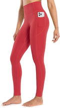 ENERBLOOM Workout Leggings with Pockets for Women High Waist Yoga Pants 25"/28" Cream Soft Lightweight Athletic Gym Tights