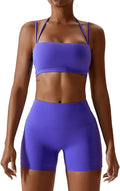 IMEKIS Women's Workout Sets 2 Piece Yoga Outfit High Waisted Biker Shorts Leggings Sports Bra Gym Fitness Clothes Tracksuit