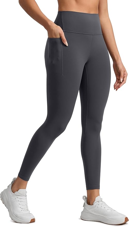 CRZ YOGA Butterlift Workout Leggings Pockets 25" - High Waist Pilates Athletic Gym Womens Yoga Pants Buttery Soft