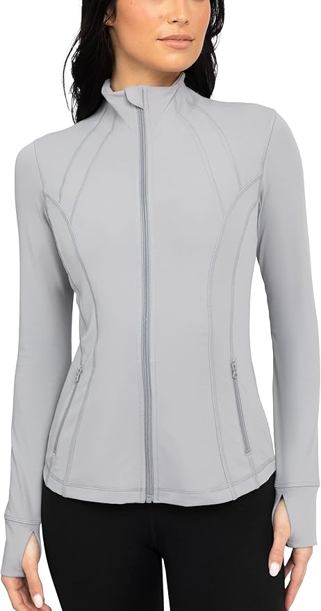 Yogalicious Womens Ultra Soft Lightweight Full Zip Yoga Jacket with Pockets