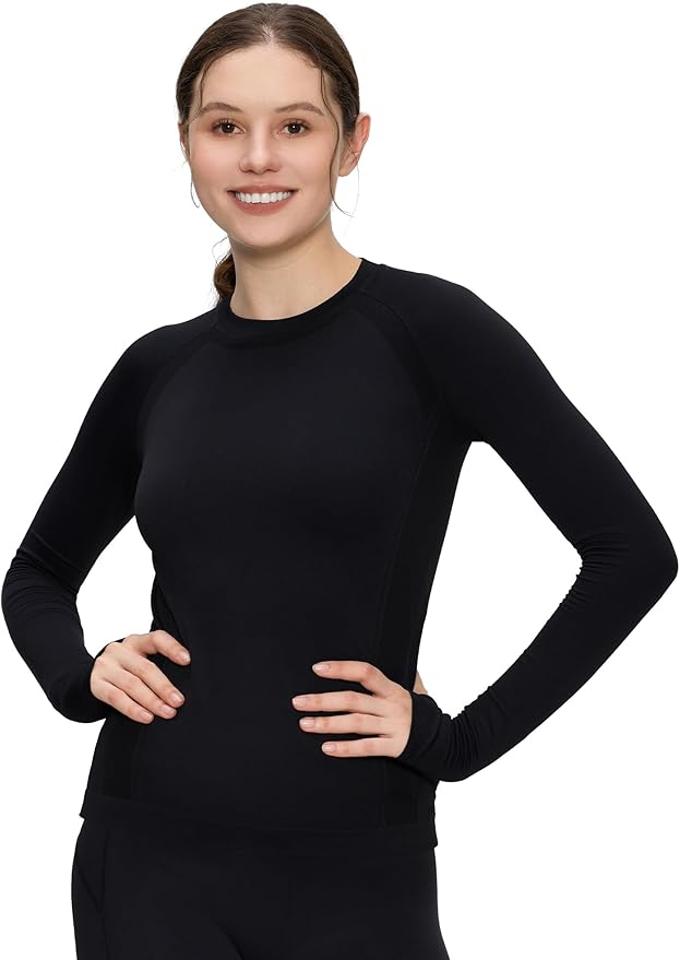Long Sleeve Workout Tops for Women, Compression Shirt, Sports Running Shirt Breathable Athletic Top Slim Fit