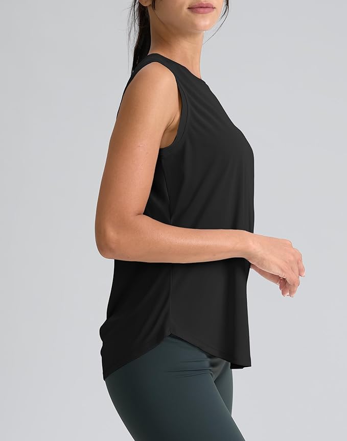 SANTINY Women's Sleeveless Workout Tops Breathable Lightweight Active Tennis Yoga Shirts Athletic Running Tank Tops for Women