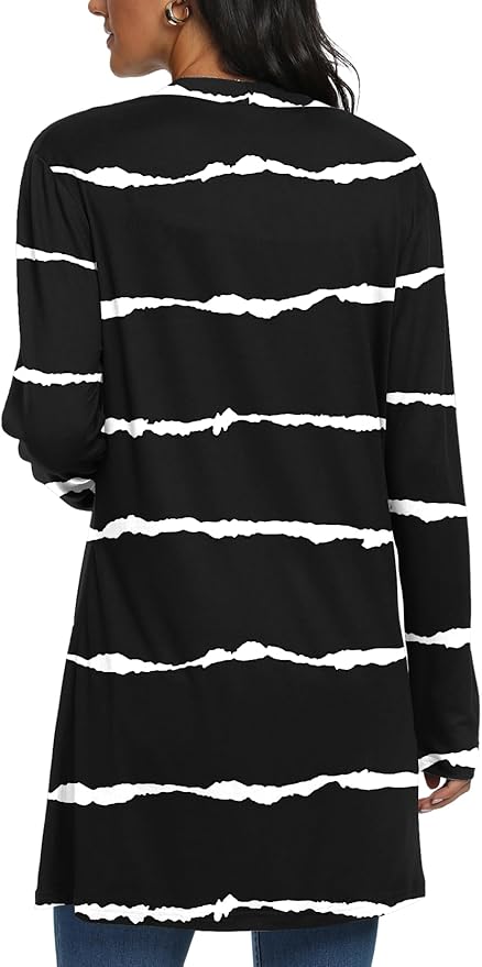 Womens Casual Lightweight with Pocketes Long Sleeve Open Front Cardigan