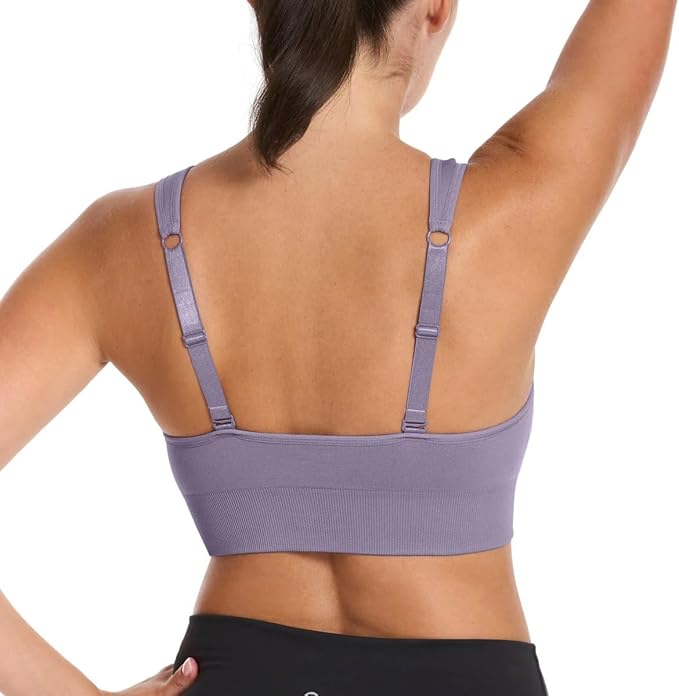 PUMA Sports Bra for Women Lightweight, Seamless Bras with Stretch Fit, 2-Pack
