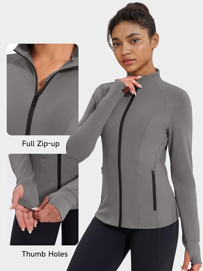 VUTRU Women's Workout Jacket Zip Up Athletic Lightweight Running Yoga Jacket with Pockets