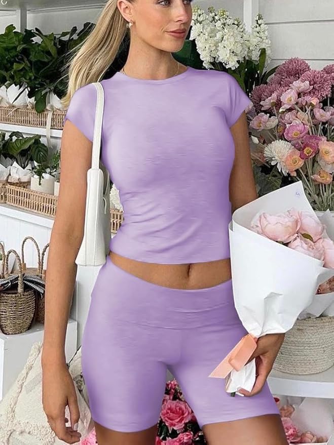 Nimsruc Two Piece Lounge Sets For Women short sets