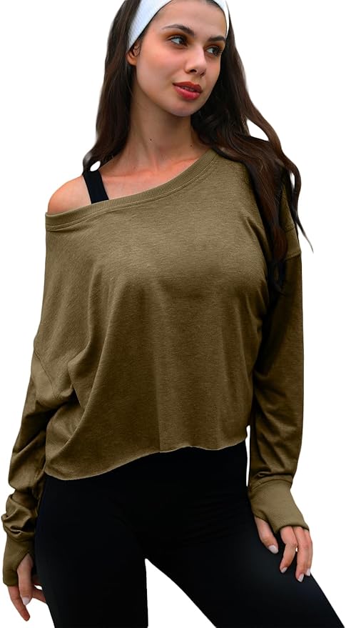 UNIANKIYA Open Back Workout Tops for Women Long Sleeve Cropped Athletic Clothes Gym Running Yoga Low Impact Sports T Shirts