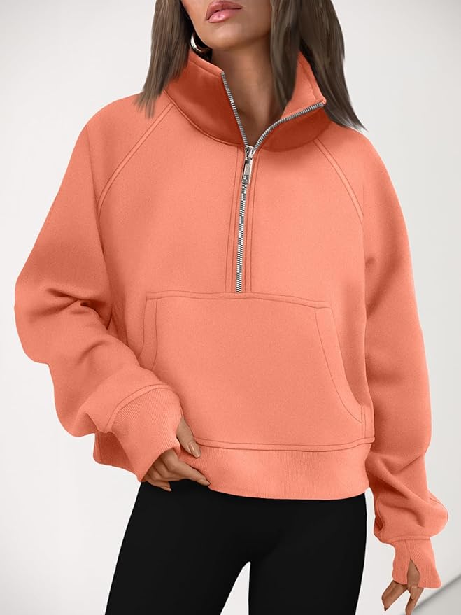 AUTOMET Womens Sweatshirts Half Zip Cropped Pullover Fleece Quarter Zipper Hoodies 2026 Fall Fashion Outfits Clothes