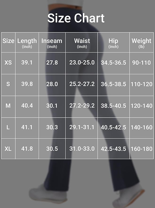 YEOREO Women's Mini Flared Workout High Waist No Front Seam Yoga Legging Pants