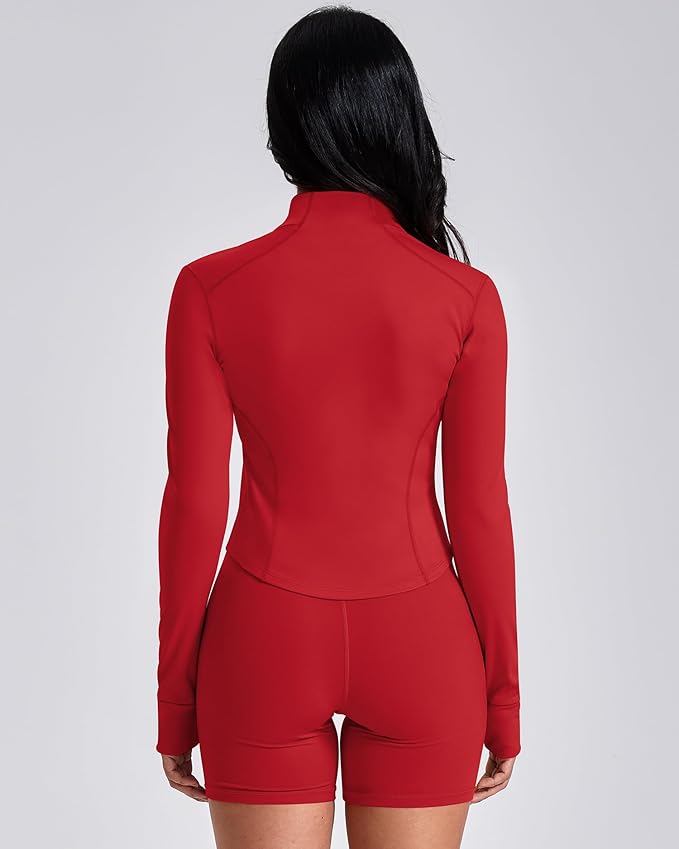 GYM RAINBOW Workout Jackets for Woman Lightweight Athletic Full Zip Running Jacket BBL Cropped Jackets Slim With Thumb Holes
