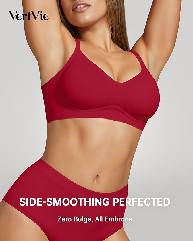Vertvie Womens Seamless Jelly Bras No Underwire Comfort Push Up Bras Buttery Soft Wireless Bralette Full Coverage Sports Bra