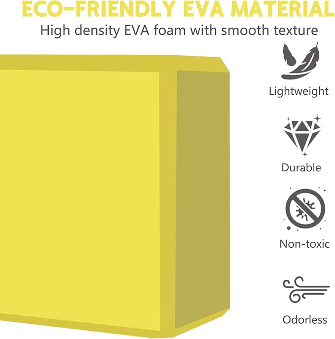 9"x6"x3" Yoga Blocks, Soft Non-Slip Surface Premium Foam Blocks, Supportive, Lightweight, Odor Resistant, Yoga Accessories for Pilates Meditation General Fitness Stretching Toning