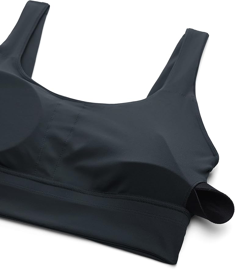 CRZ YOGA Butterluxe U Back Longline Sports Bras for Women - Scoop Neck Padded Yoga Workout Crop Top with Built in Pads