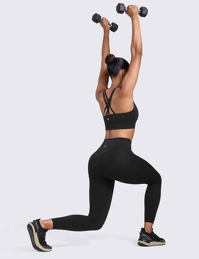 CRZ YOGA Secretsculpt Butterlift Workout Leggings 25" - No Front Seam High Waisted Womens Yoga Pants Booty Scrunch Butt