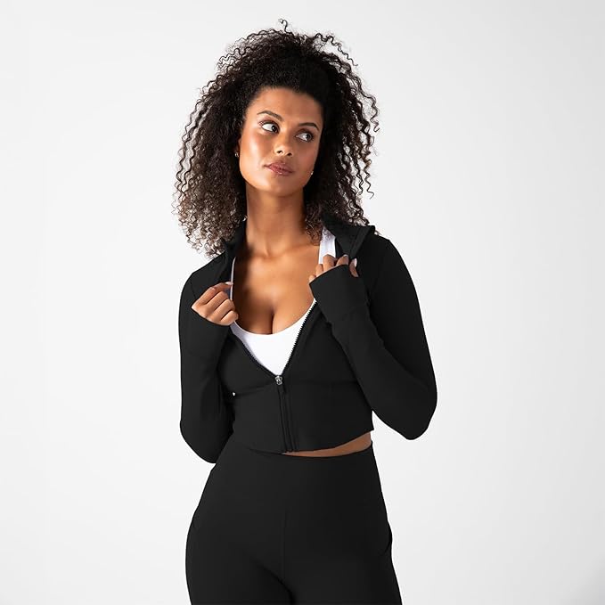 YITTY Active Women's Ultraluxe Full Zip Jacket, Athleisure, 4-Way-Stretch, Thumbholes