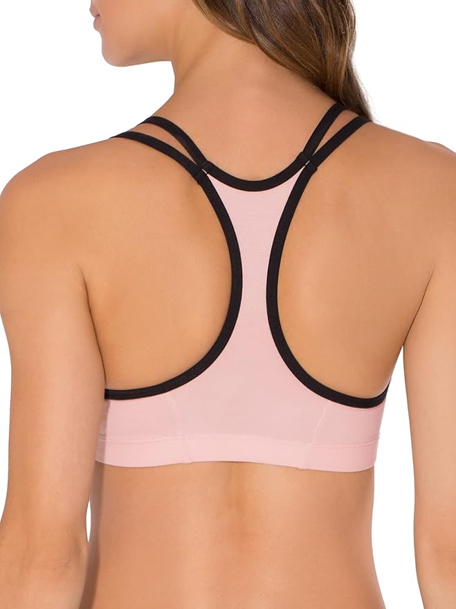 Fruit of the Loom Women's Spaghetti Strap Cotton Sports Bra - All-Day Comfort & Easy Movement