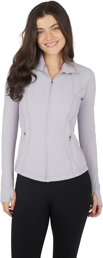 90 Degree By Reflex Full Zip Running Track Jacket Lightweight Athletic Slim Fit Jacket with Thumbholes