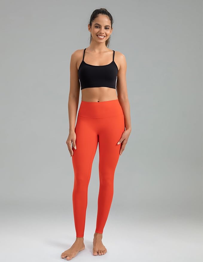 Colorfulkoala Dreamlux No Front Seam Leggings for Women 25"/28" Inseam, High Waisted Buttery Soft Yoga Pants
