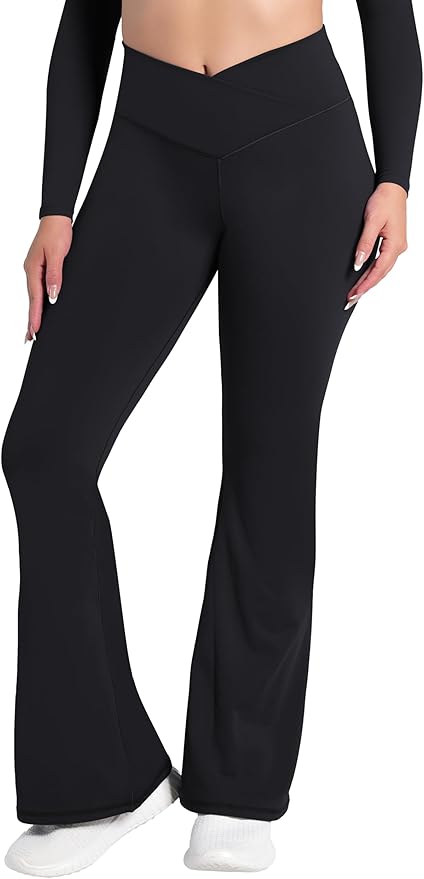 Sunzel Flare Leggings, Crossover Yoga Pants with Tummy Control, High-Waisted and Wide Leg