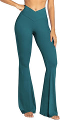Sunzel Flare Leggings, Crossover Yoga Pants with Tummy Control, High-Waisted and Wide Leg