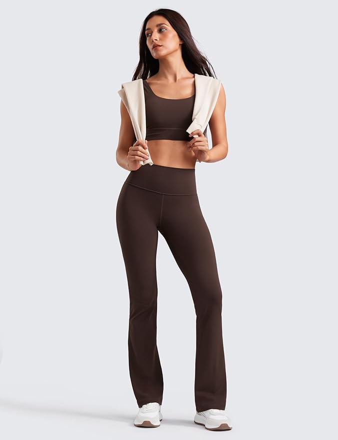 CRZ YOGA Butterluxe Flare Leggings 29"/30.5"/32"/33.5" - High Waist Bootcut Wide Leg Lounge Womens Yoga Pants with Pocket