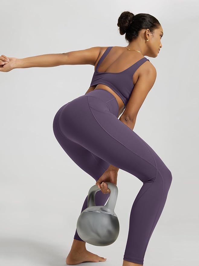 ODODOS Women's High Waisted Yoga Leggings with Pockets, Tummy Control Non See Through Workout Athletic Running Yoga Pants