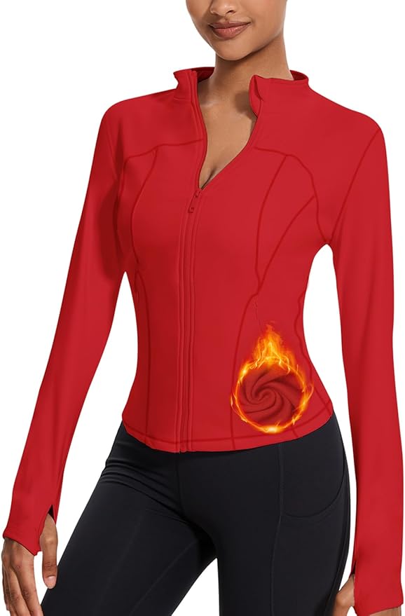 VUTRU Womens Workout Yoga Jacket Lightweight Zip Up Athletic Jacket Lightweight Cropped Jacekt with Pockets
