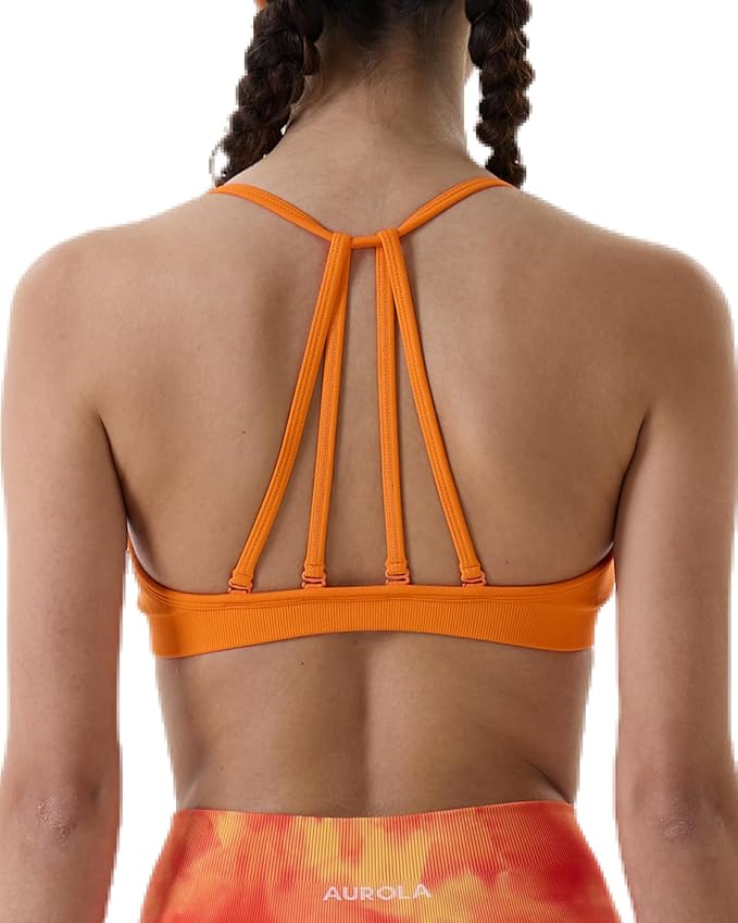 AUROLA Mercury Workout Sports Bras Women Athletic Removable Padded Backless Strapy Minimal Crop Top