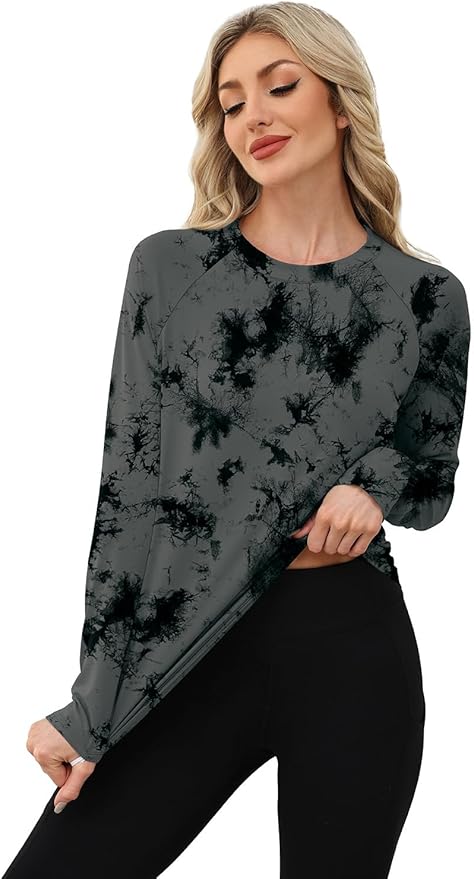 WIHOLL Workout Tops for Women Long Sleeve Sun Shirt UPF 50+ UV Protection Running Hiking Clothes Quick Dry Athletic Tops