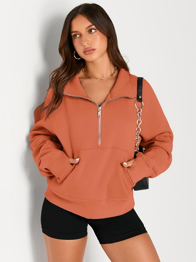 AUTOMET Womens Sweatshirts Half Zip Cropped Pullover Fleece Quarter Zipper Hoodies 2026 Fall Fashion Outfits Clothes