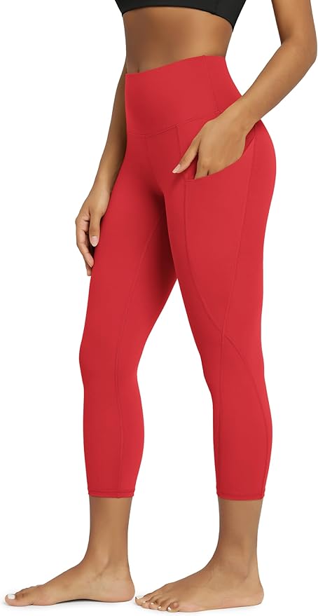 ODODOS Women's High Waisted Yoga Leggings with Pockets, Tummy Control Non See Through Workout Athletic Running Yoga Pants